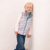 Lighthouse Girls Reversible Fleece Gilet Teal Floral
