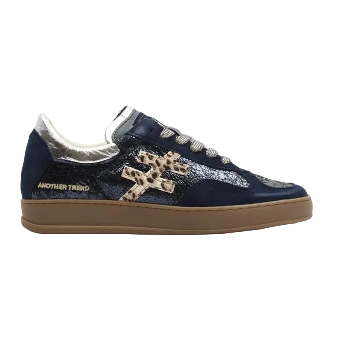 Another Trend women's blue leather trainer