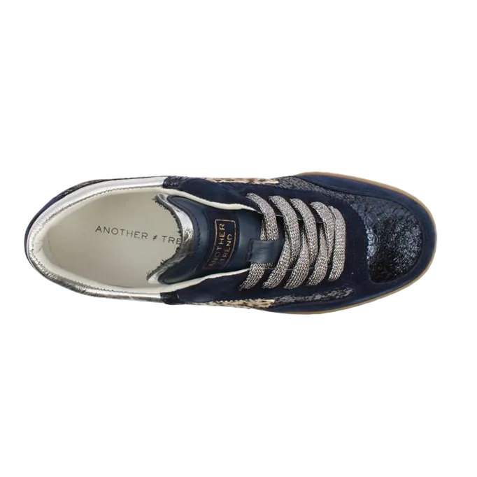 Another Trend women's blue leather trainer