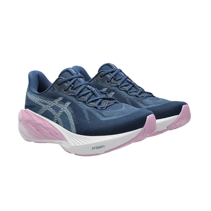 Asics women's blue and lilac mesh running trainer