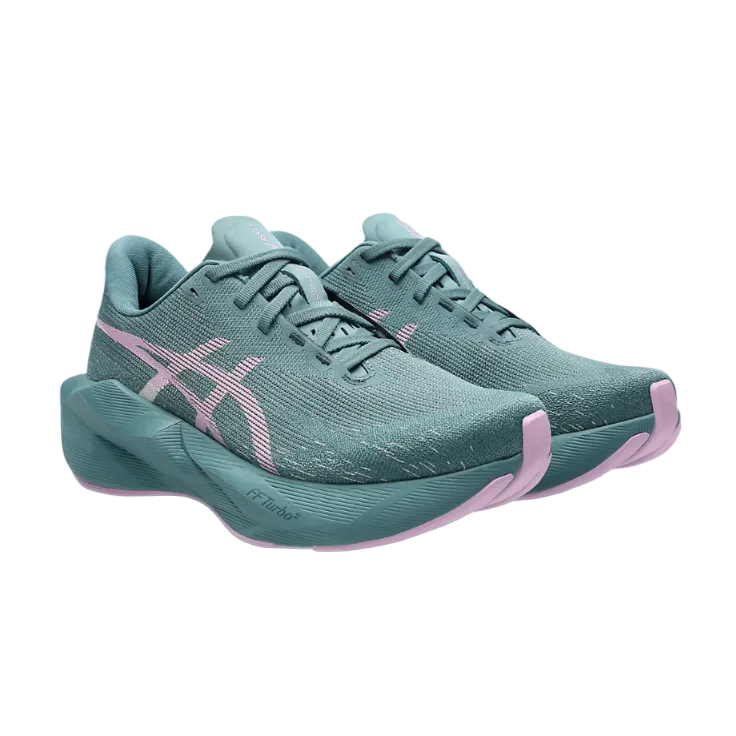 Asics women's teal and lilac mesh running trainer