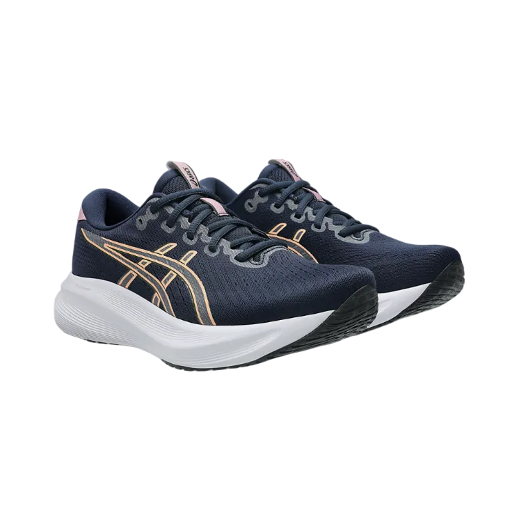 Asics women's navy and purple mesh running trainer