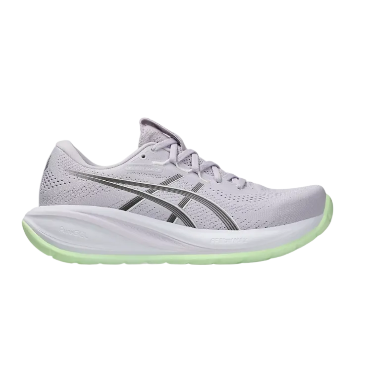 Asics women's lilac and yellow mesh running trainer