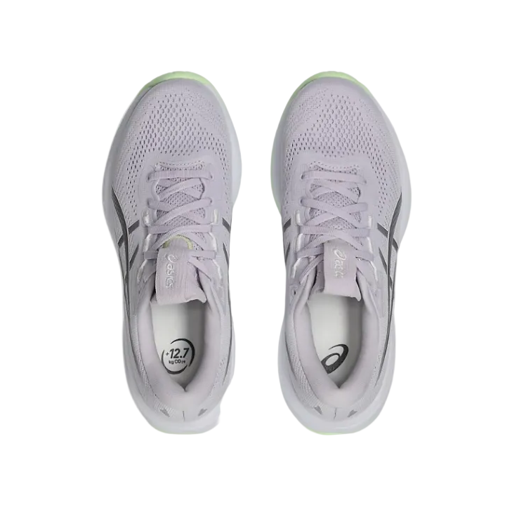 Asics women's lilac and yellow mesh running trainer