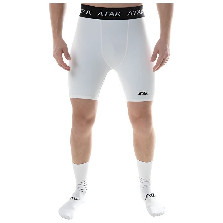Atak Mens Compression Shorts White