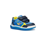Geox boys' navy mesh trainer with velcro