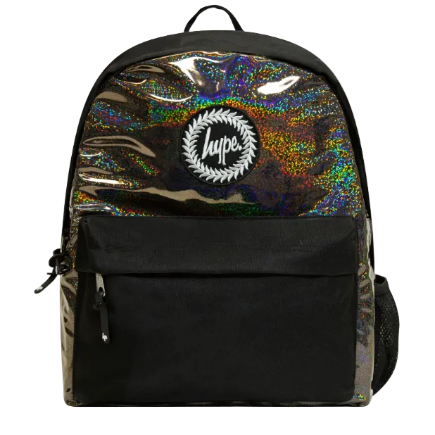 Hype Black Glitter Badge Backpack