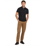 Barbour Mens Polo Tartan Pique Black/Modern
