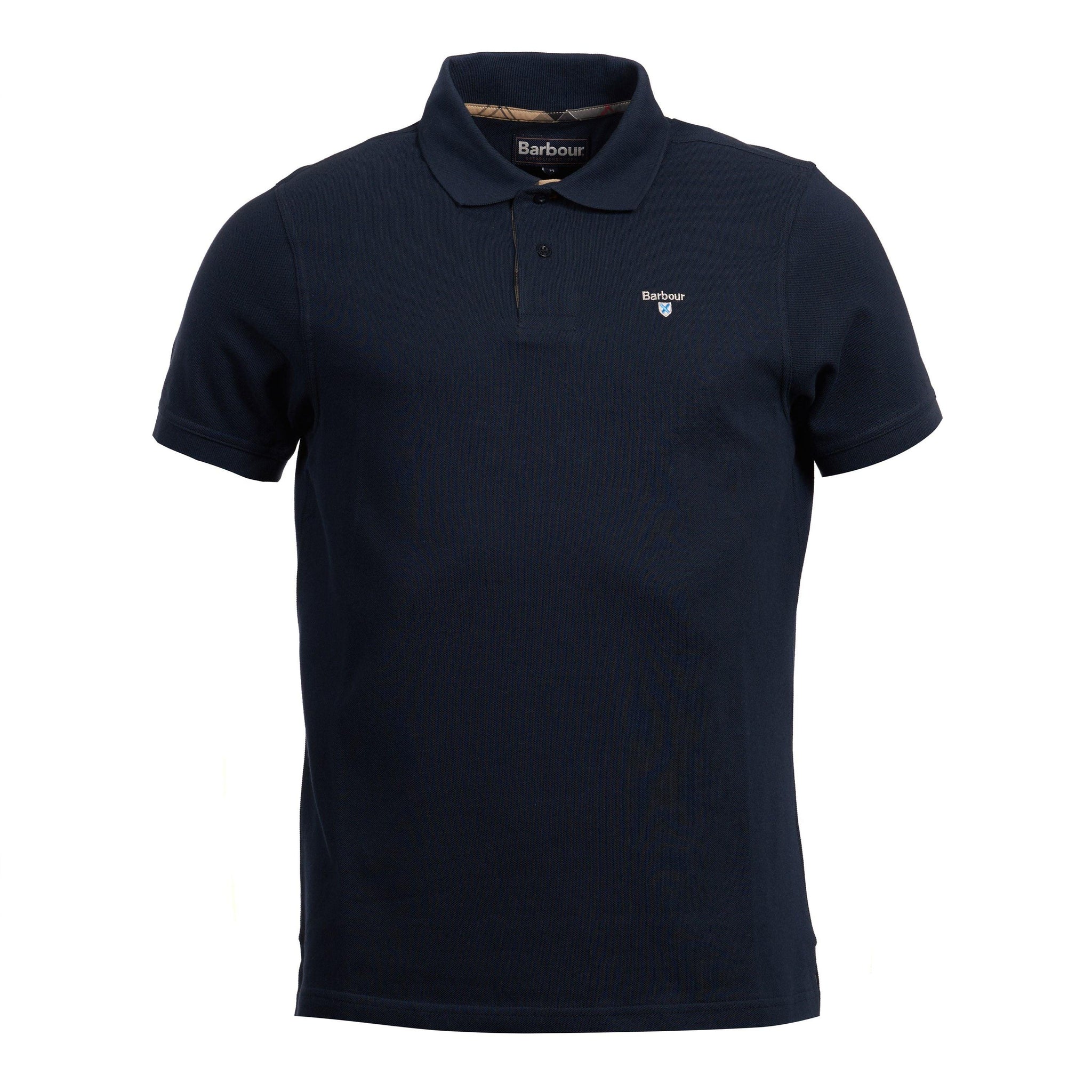 Barbour Mens Tartan Pique Polo Navy - Donaghys