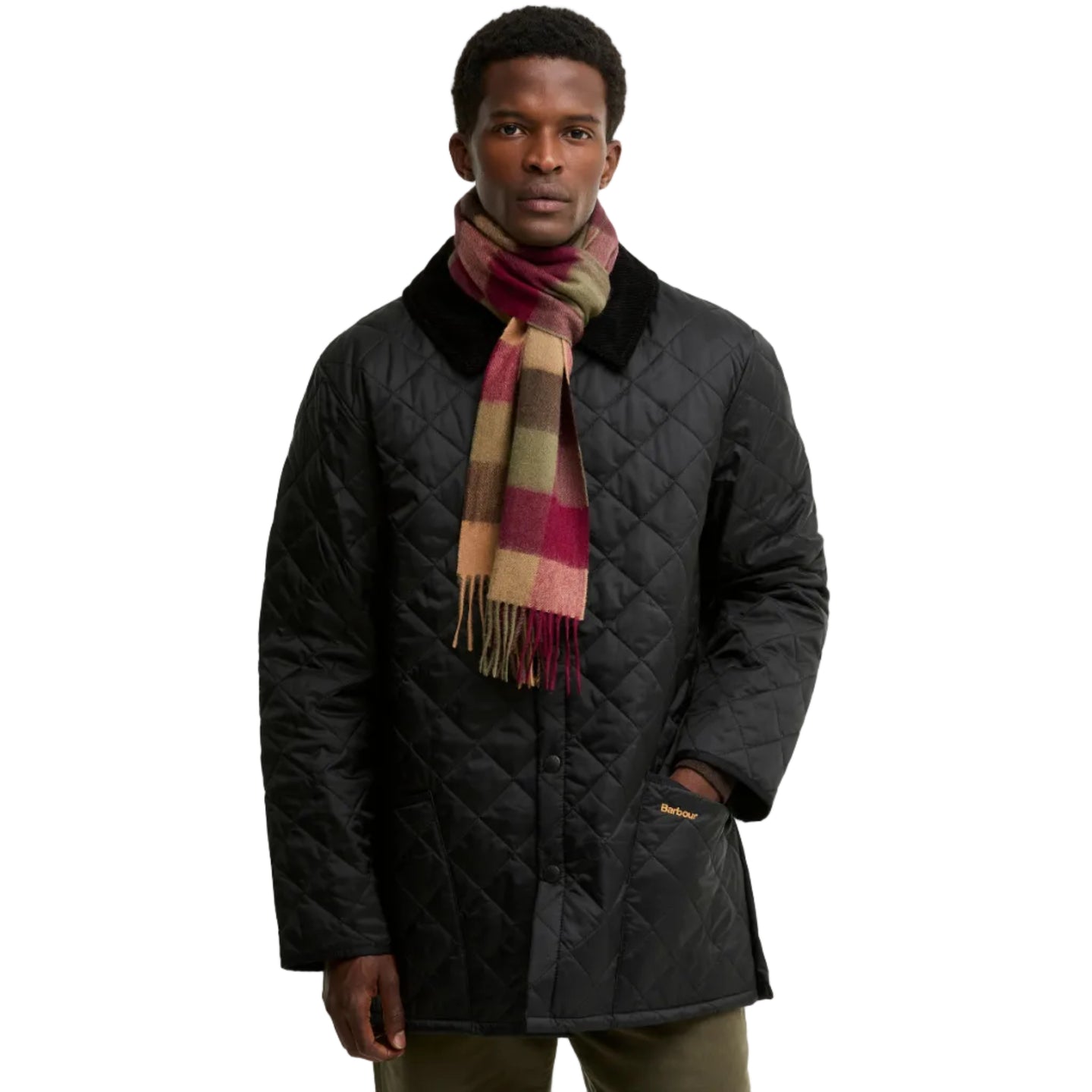 Barbour Unisex Scarf Large Tattersall Tawny Port