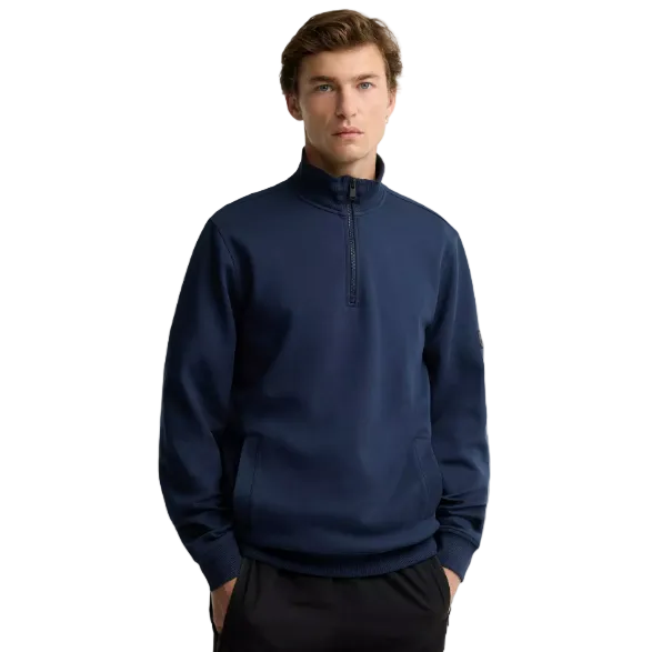 Barbour International Men's Interlock Funnel Neck 1/4 Zip Navy Blazer