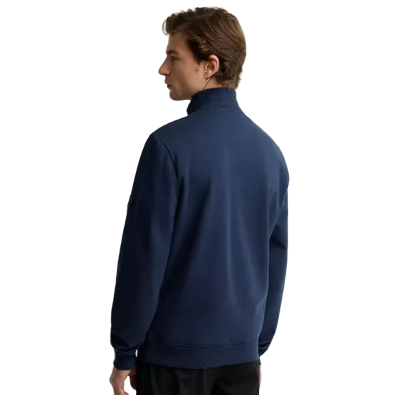 Barbour International Men's Interlock Funnel Neck 1/4 Zip Navy Blazer