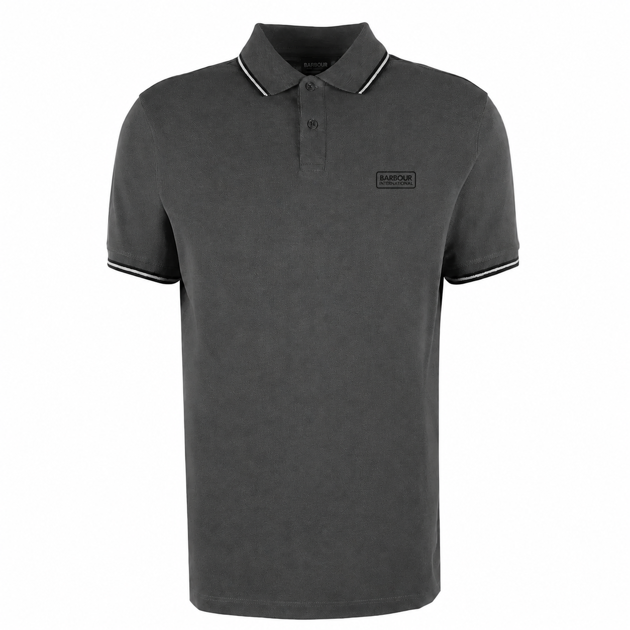 Barbour International Mens Polo Evan Tipped Asphalt