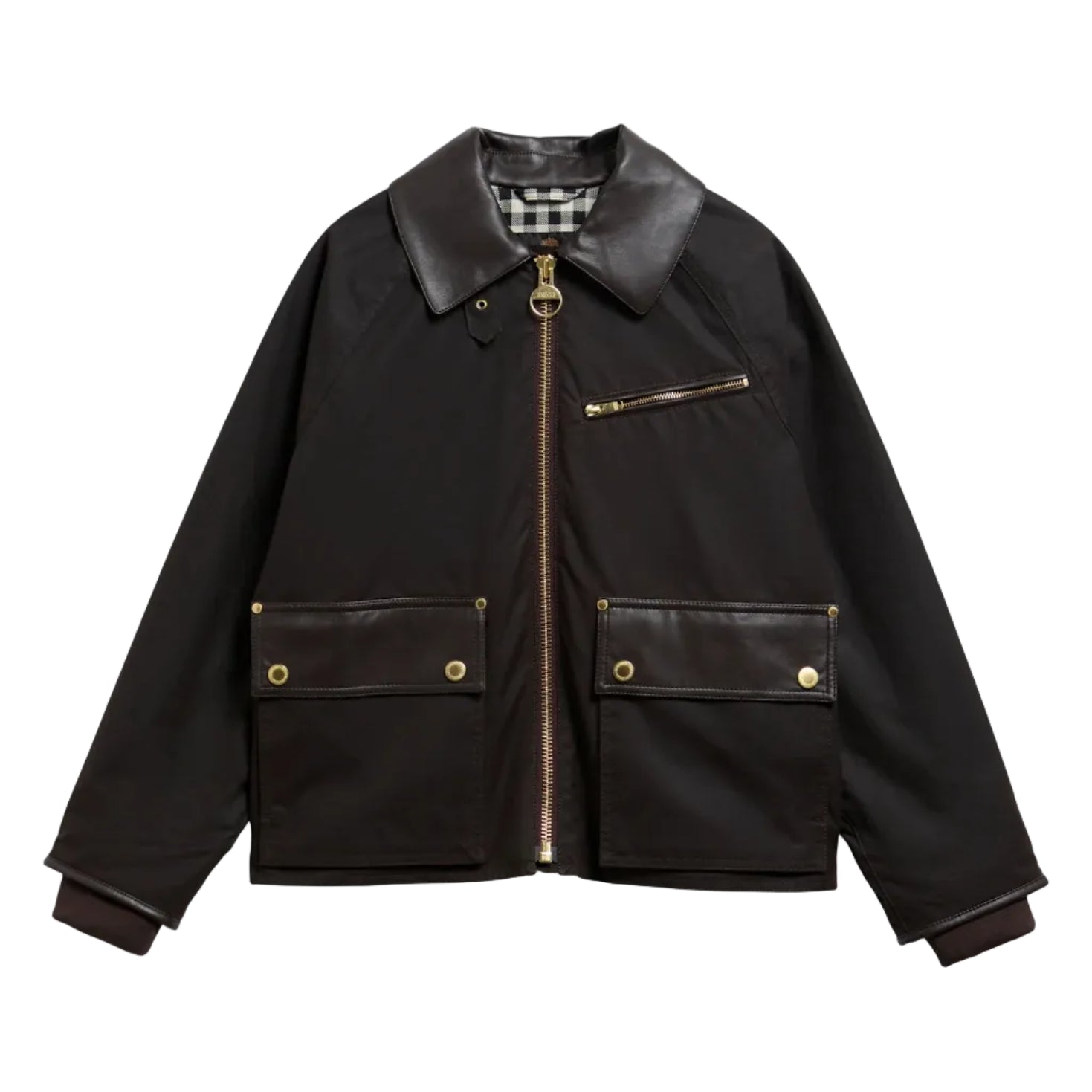 Barbour International Womens Wax Jacket Donnington Rustic/Truffle Northumberland Check