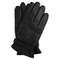 Barbour Mens Gloves Burnished Leather Thinsulate Black