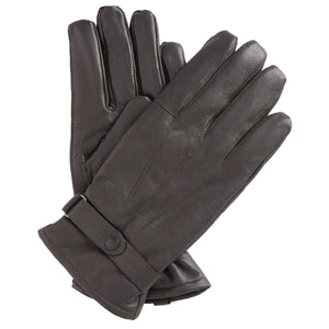 Barbour Mens Gloves Burnished Leather Thinsulate Dark Brown