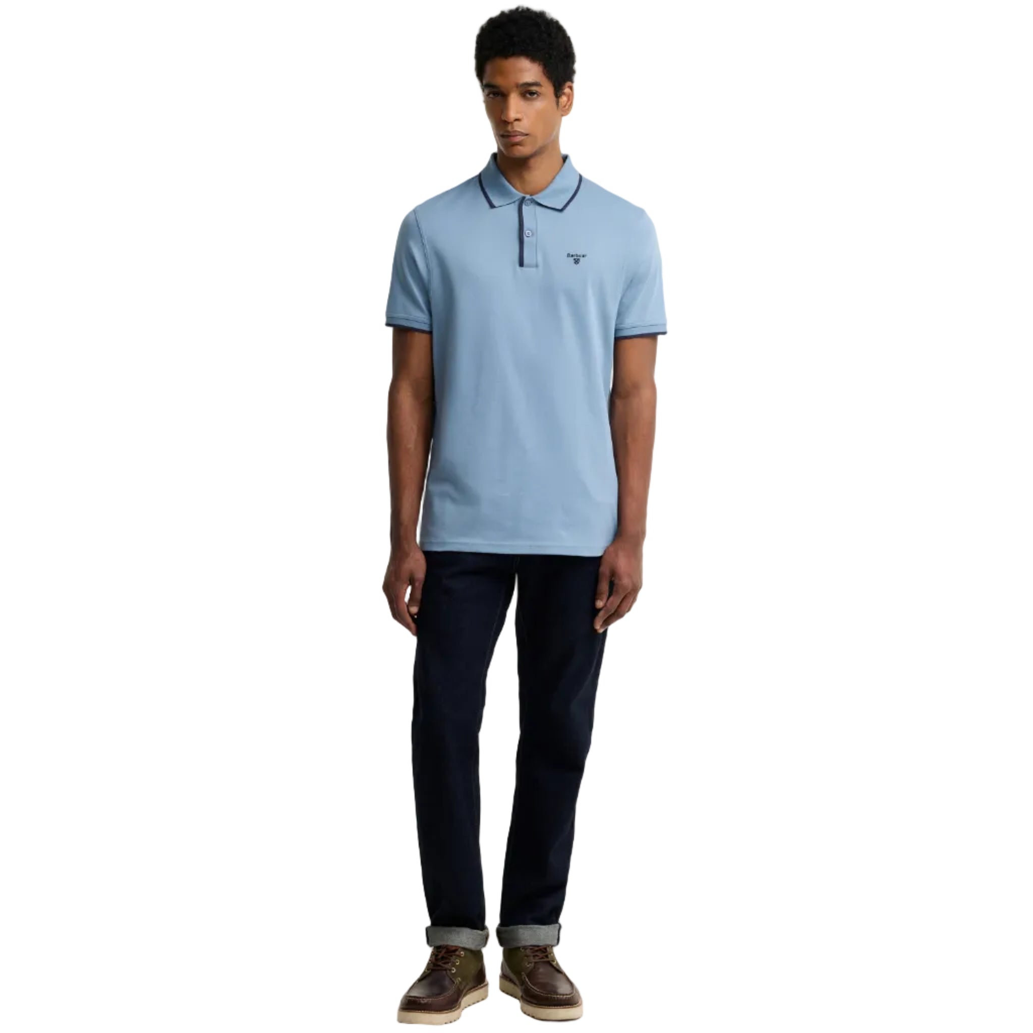 Barbour Mens Polo Callock Tailored Tarn Blue