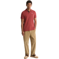 Barbour Mens Polo Shirt Tartan Pique Tailored Russet