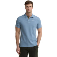 Barbour Mens Polo Shirt Tartan Pique Tailored Tarn Blue