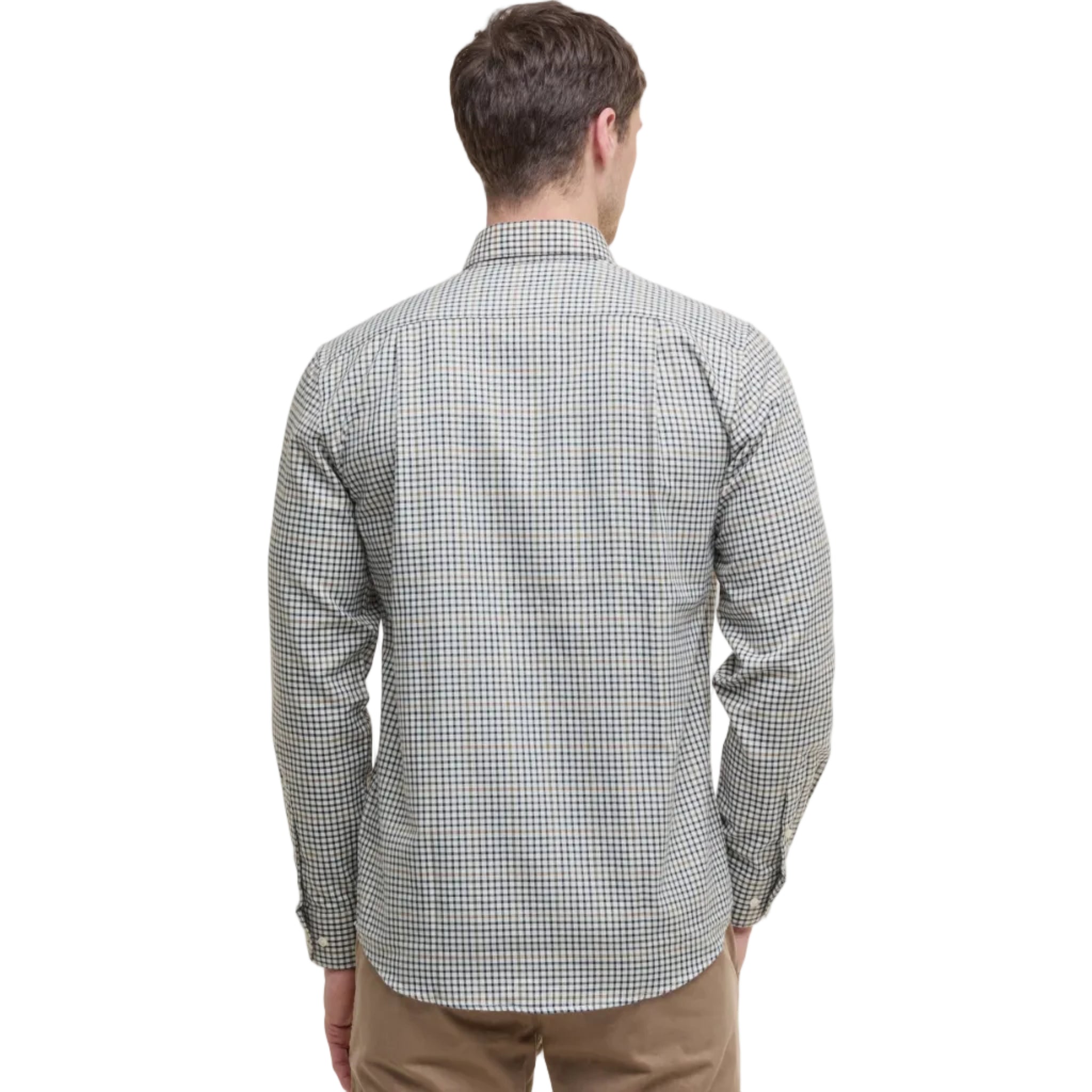 Barbour Mens Shirt Henderson Regular Thermo Weave Checked Whisper White