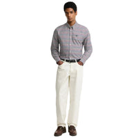 Barbour Mens Shirt Rickwood Tailored Gingham Navy