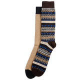 Barbour Mens Socks 2 Pack Fairisle Birchwood