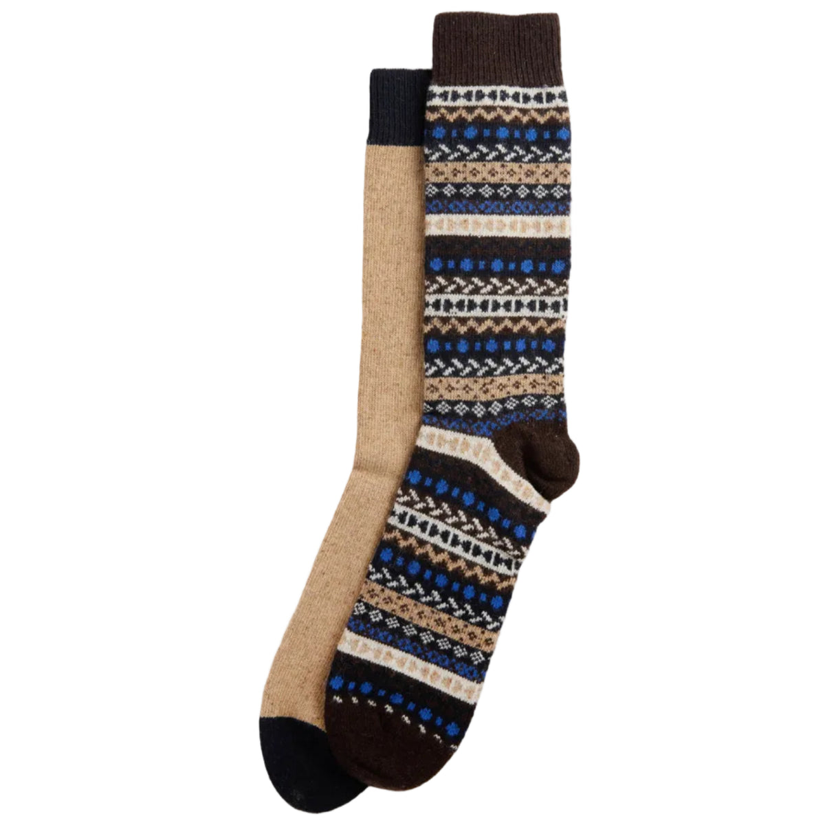 Barbour men's Birchwood Fairisle wool blend socks, two pack