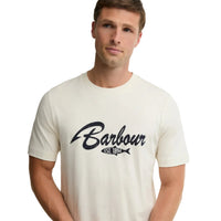 Barbour Mens T-Shirt Hook Relaxed Graphic Whisper White