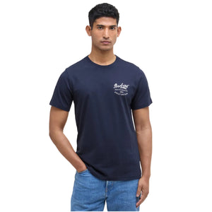 Barbour Mens T-Shirt Script Graphic Navy