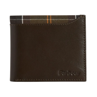 Barbour Mens Wallet Brodick Leather/Tartan Billfold Brown/Classic Tartan