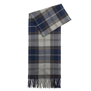 Barbour Unisex Scarf Galingale Tartan Grey Midnight Tartan