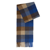 Barbour Unisex Scarf Lambswool Tattersall Navy Mix