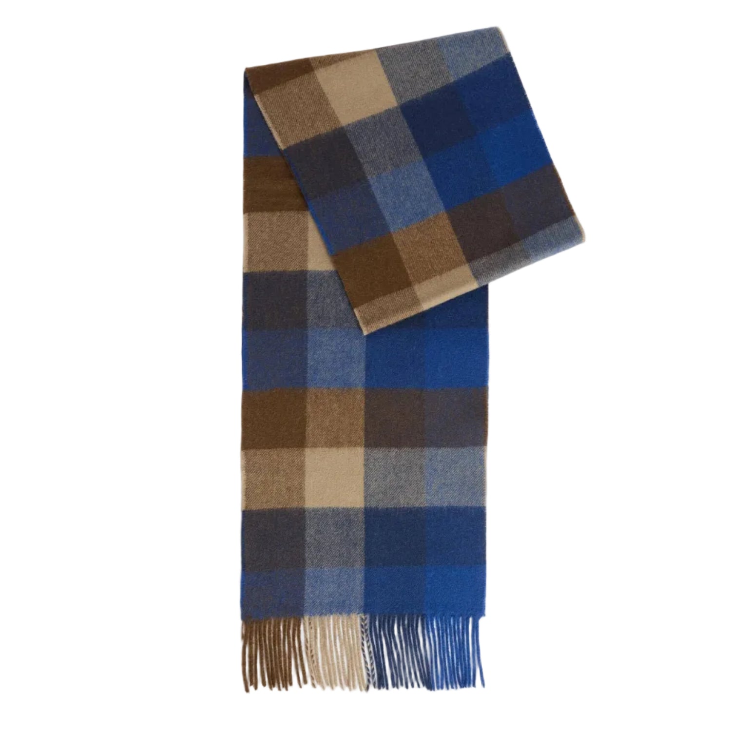 Barbour Unisex Scarf Lambswool Tattersall Navy Mix