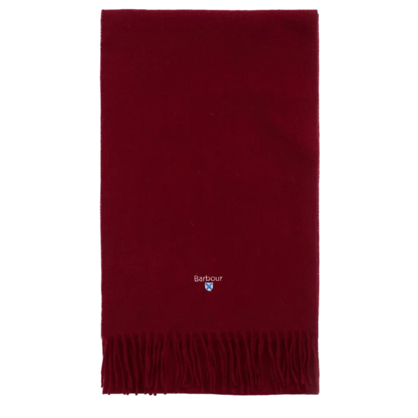Barbour Unisex Scarf Plain Lambswool Biking Red