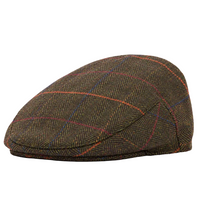 Barbour Wilkin Flat Cap Olive Herringbone