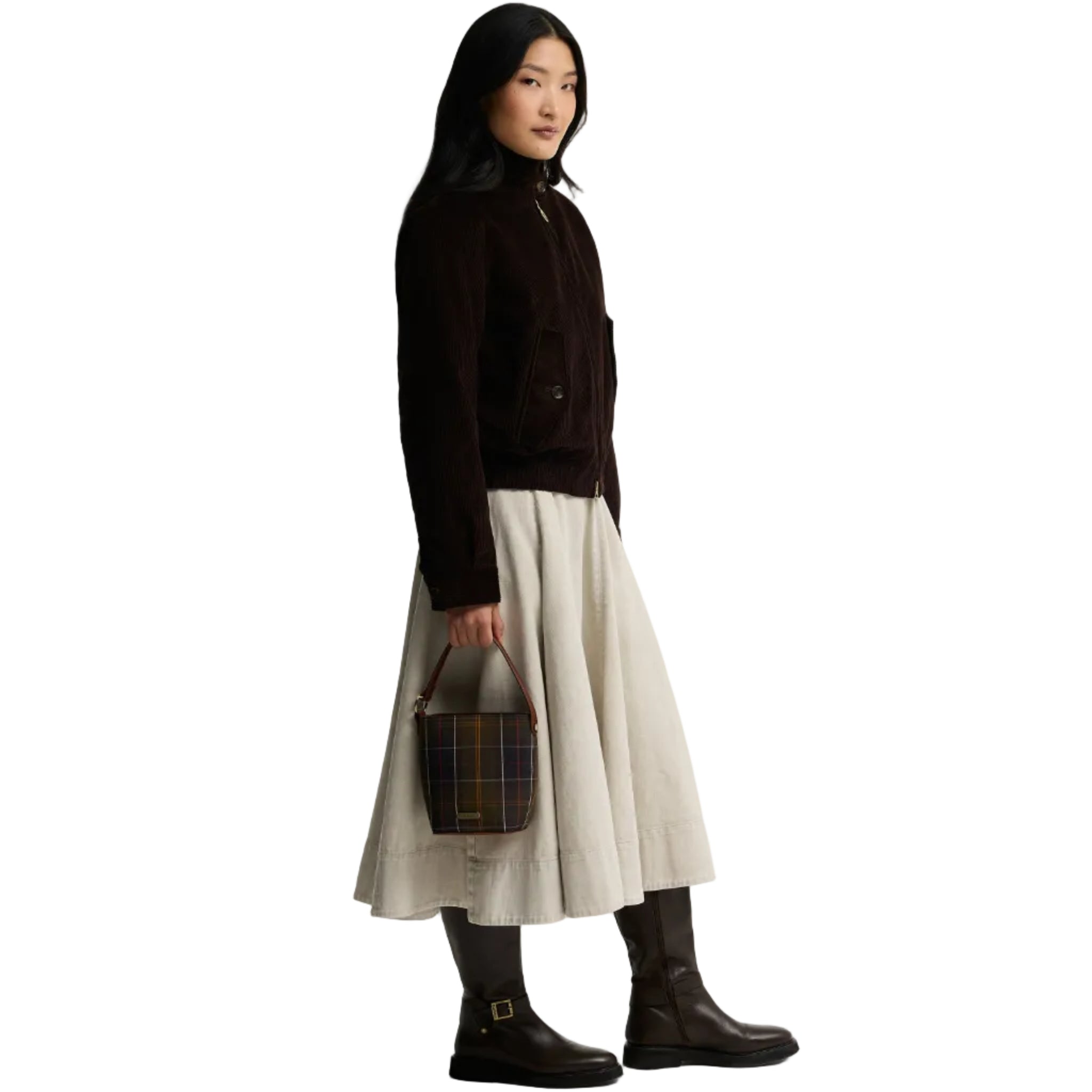 Barbour Womens Bag Cedar Mini Tartan Bucket Classic Tartan