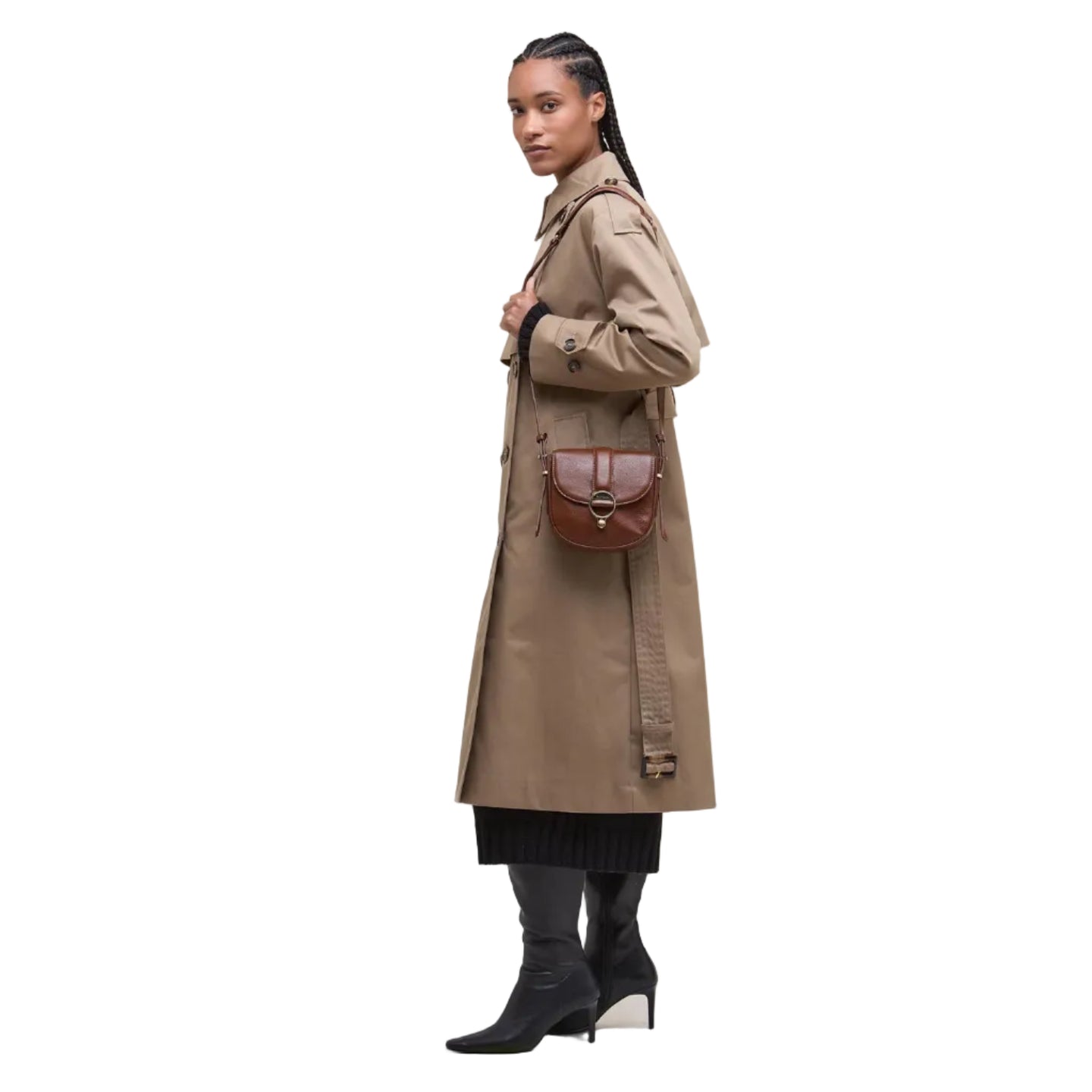 Barbour Womens Cross Body Bag Elm Leather Brown