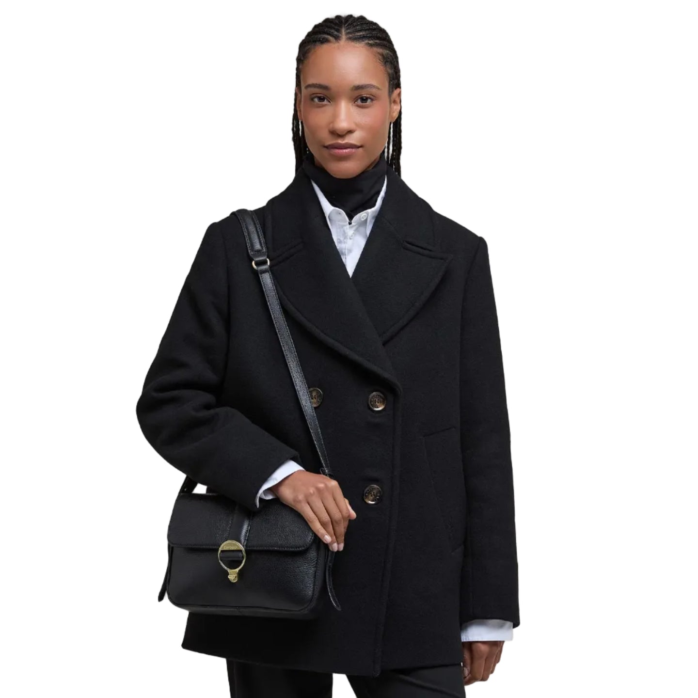 Barbour Womens Cross Body Bag Rosa Leather Black