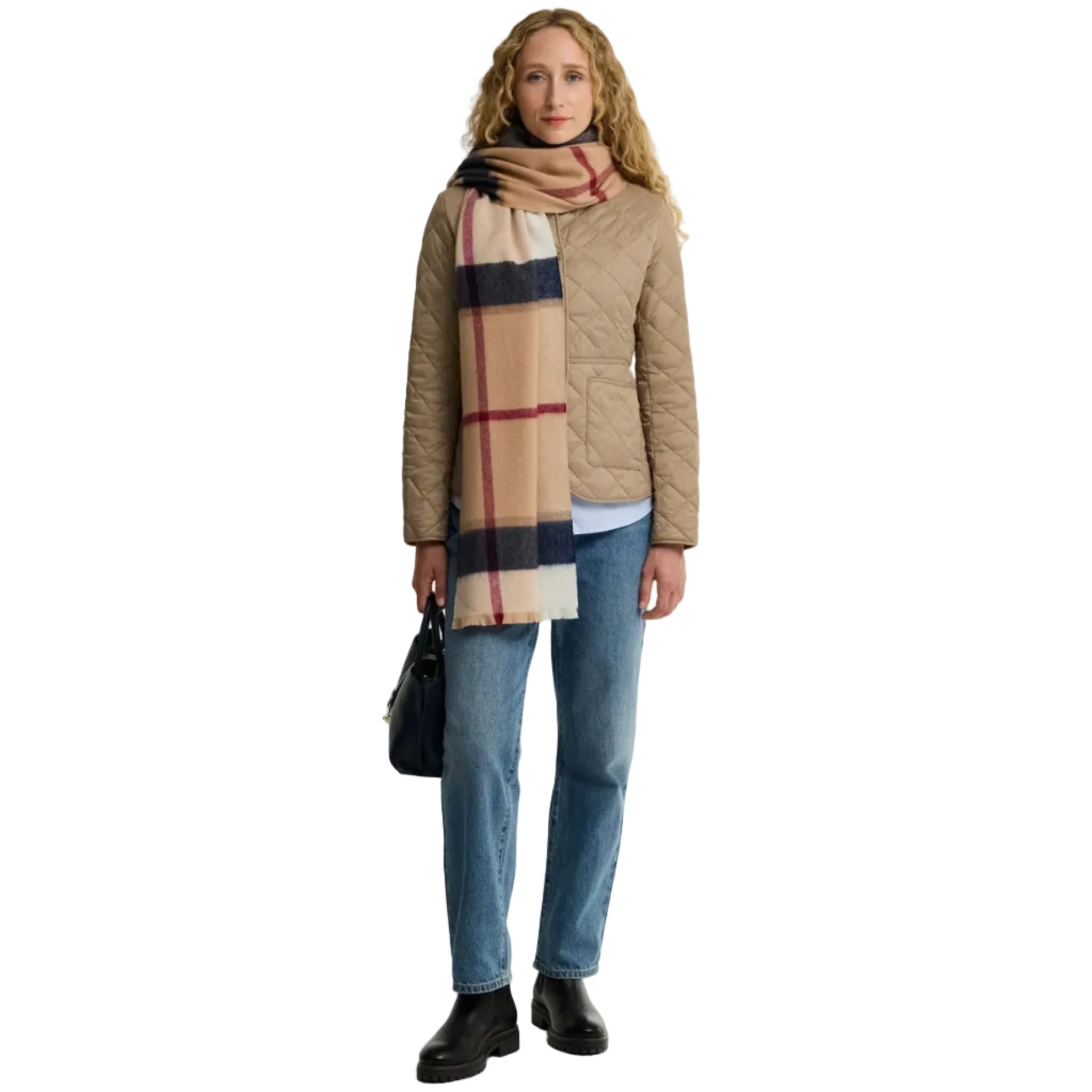 Barbour Womens Scarf Rosefield Tartan Hessian Tartan
