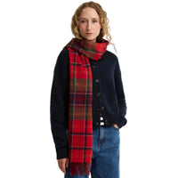Barbour Womens Scarf Serena Tartan Cardinal/Classic Tartan