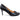 Navy blue women's high heel shoe with bow detail and pointed toe, elegant formal footwear