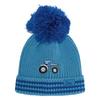 Lighthouse Boys Bobble Hat Blue Tractor