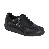 Boulevard women's black leather lace-up shoe