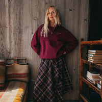 Gym+Coffee Womens Polar Half Zip Fleece Cherry Crush