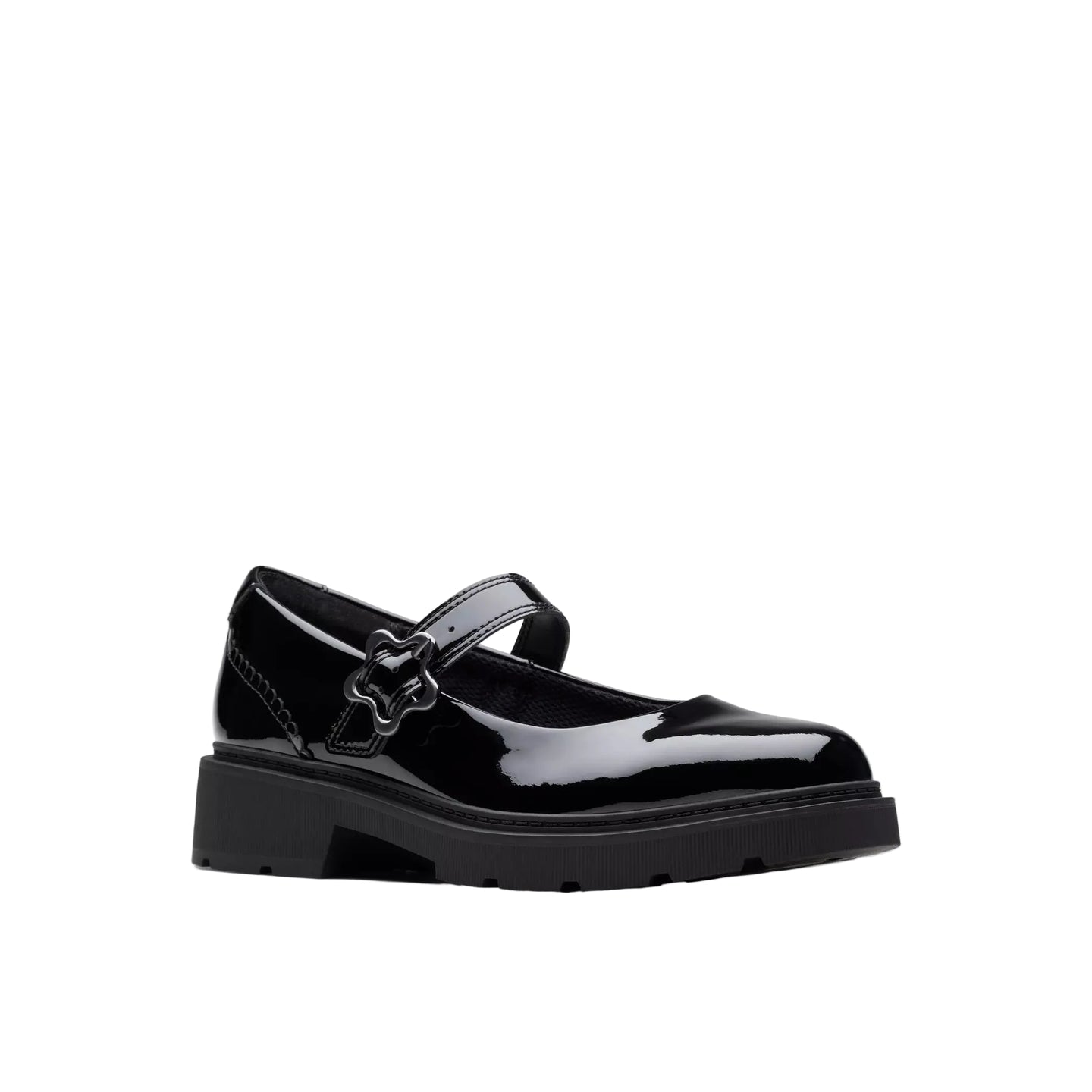 Clarks Girls School Shoe Eris Jane Y Black Patent