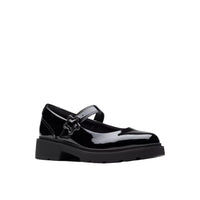 Clarks Girls School Shoe Eris Jane Y Black Patent
