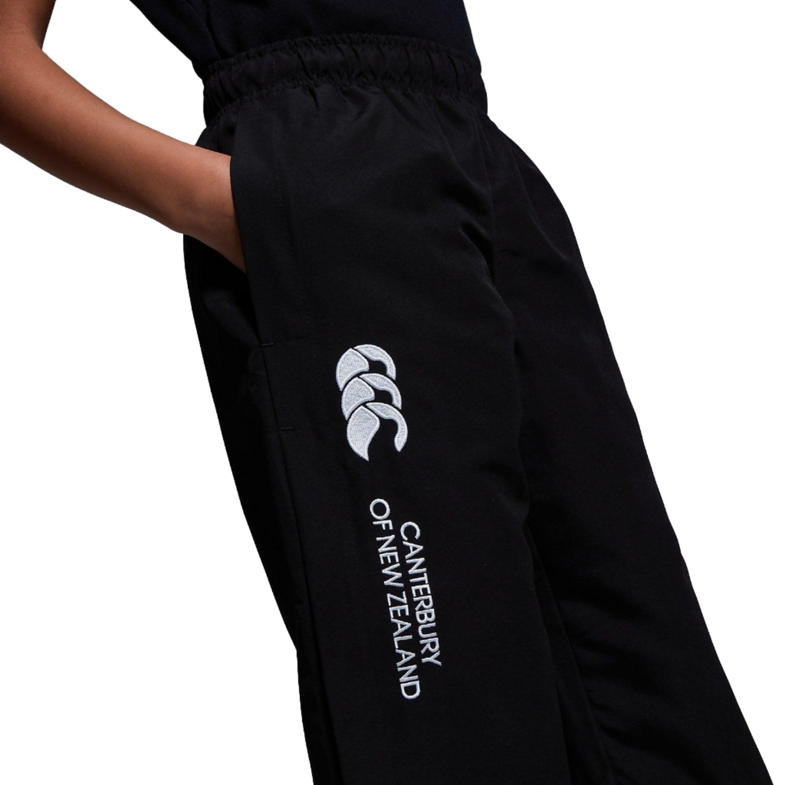 Canterbury kids' black open-hem stadium pants