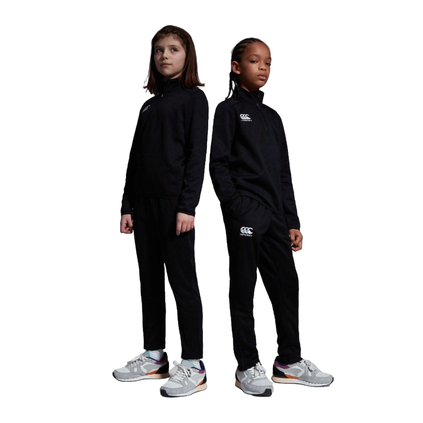 Canterbury Kids Stretch Tapered Poly Knit Black - Donaghys