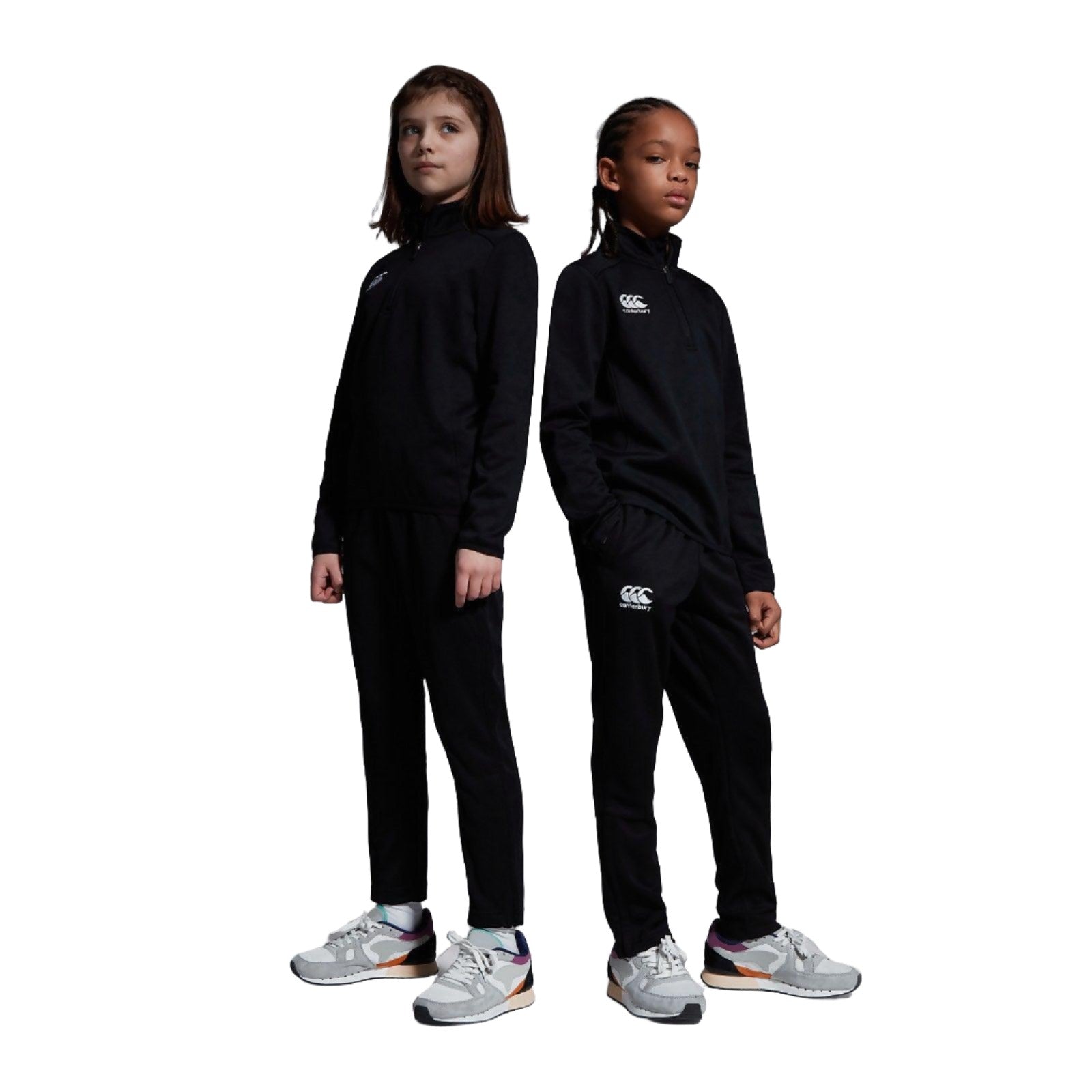 Canterbury Kids Stretch Tapered Poly Knit Black - Donaghys