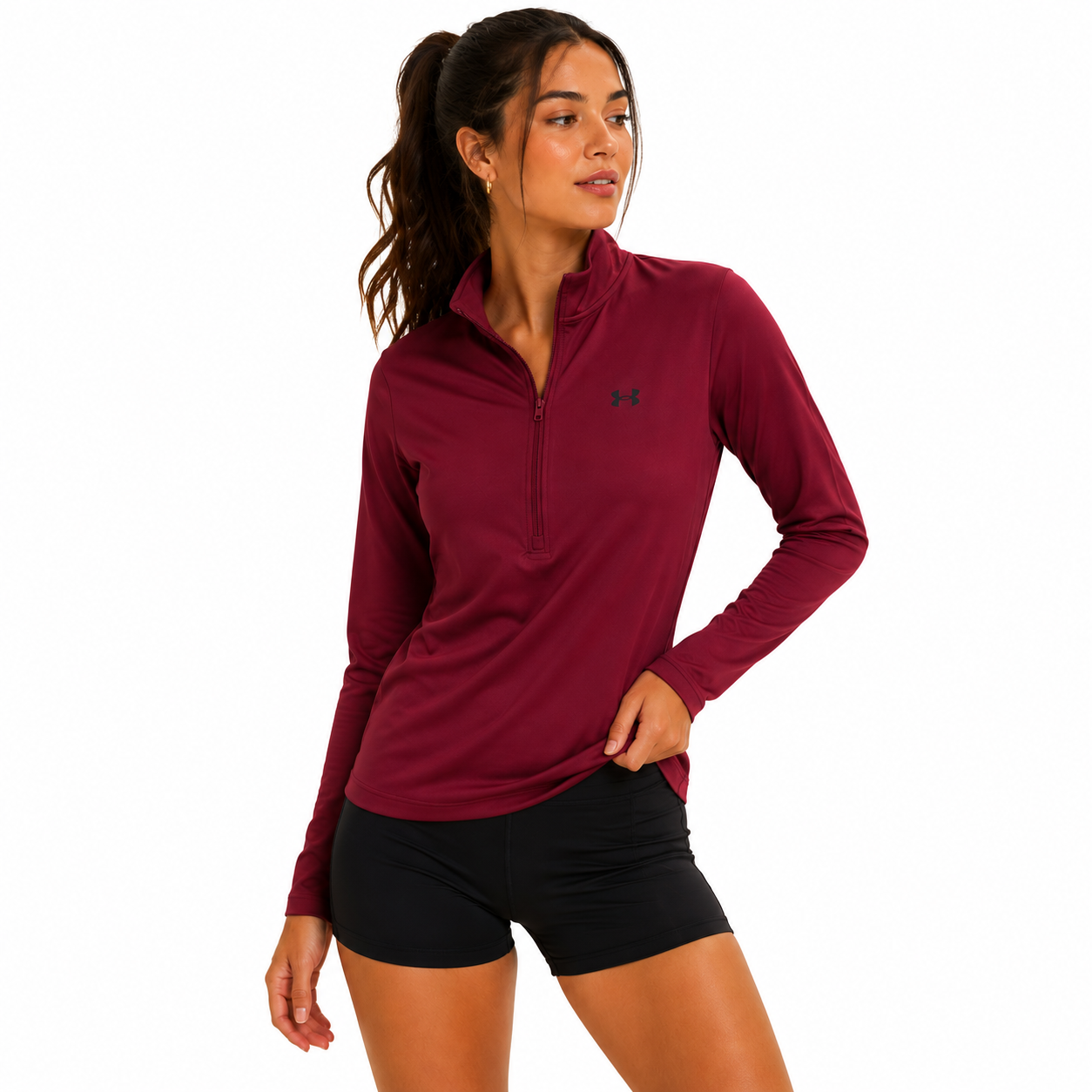 Under Armour Womens 1/2 Zip Motion Claret/Ox Blood